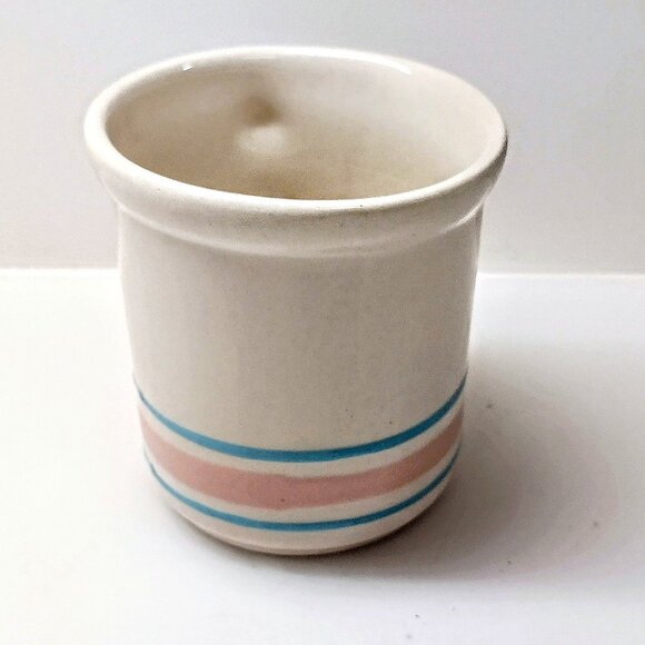 Vintage McCoy Pottery Coffee Mug ~ Blue & Pink Stripe ~ 3.5", 11 Oz 1970's USA - Picture 5 of 7